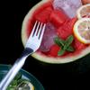 Wassermelonen-Gabel Edelstahl Obstschneidegabel Tragbarer Doppelkopf Sommer Wassermelonenschneider
