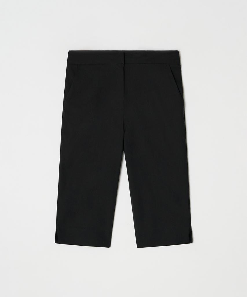 HOURMOND Slit Capri Pants_Black