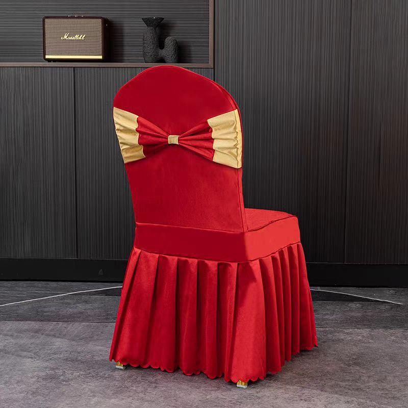 

Patchwork Butterfly Chair Cover Wear-Resistant Decorative Pleated Edge Seat Cover Vibrant Colors Hotel Banquet Event Protector 1 pc маджента