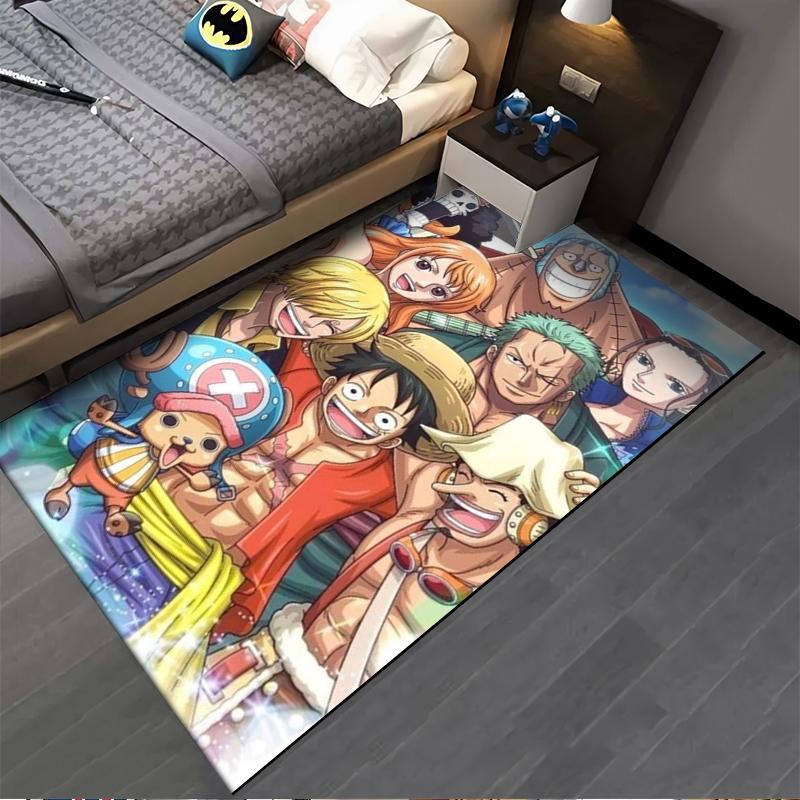 Colorful Anime-Themed Carpet with Cartoon Characters In Vibrant Scene Suitable for Use As an Anti-slip for Living Room Bedroom Sofas