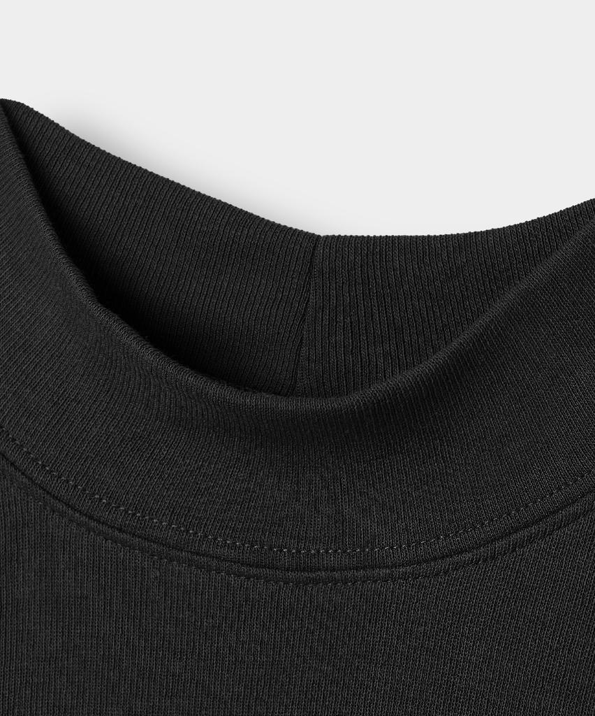 Dimiteulibeullaeg Comfort Half Mock Neck Knit T-Shirt_Black