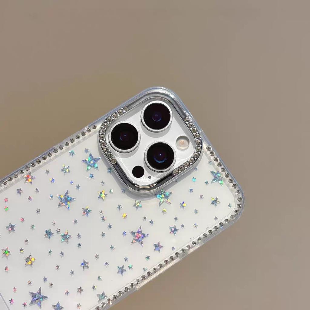Star set diamond ins premium light luxury suitable for Apple 17promax mobile phone iphone16Pro anti-drop mobile phone case