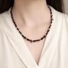 [Malline] Natural Stone Necklace Garnet Onyx Short Necklace [Amulet] Made In Japan Length Approx. 43cm