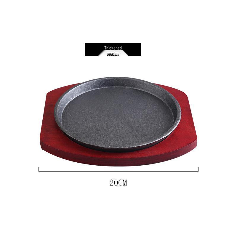 Round Thickened Cast Iron Griddle: Korean BBQ & Western Steak Pan