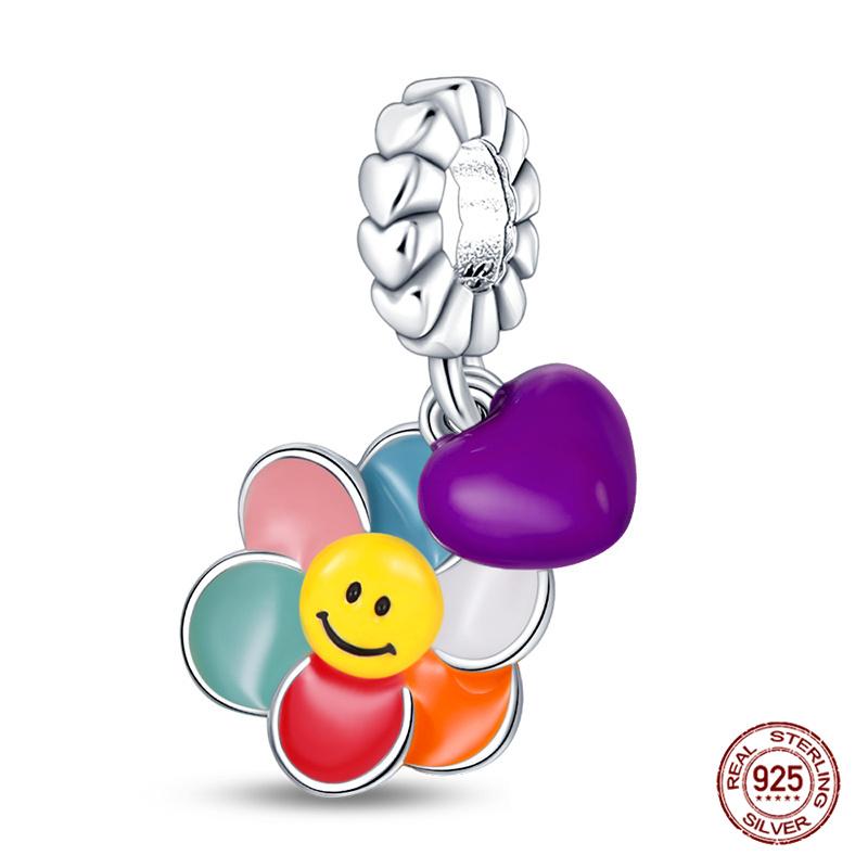 Copper Purple Series Pony Bear Butterfly Shape Charm Beads For 3Mm Original Bracelet Diy Women Jewelry Gift