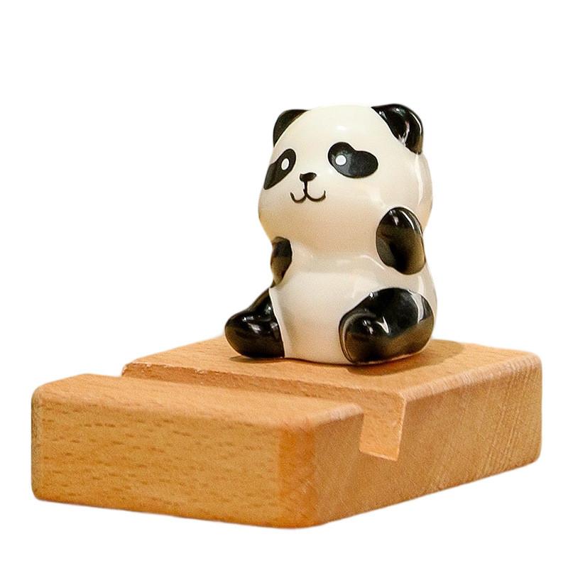 Panda Phone Stand Cute Resin Desk Accessory For Office Gifts And Home Decor
