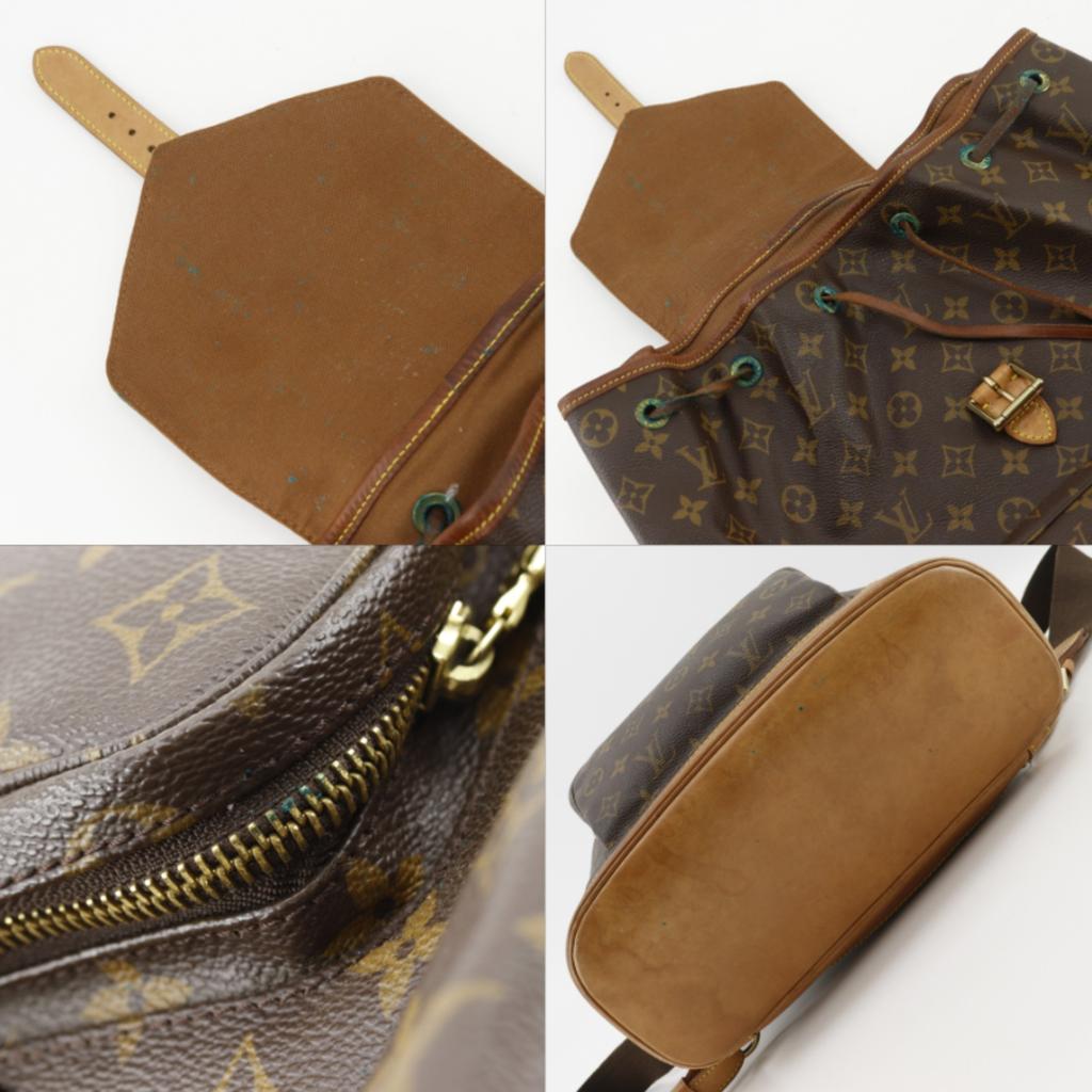 Louis Vuitton MontsourisGM Backpack Daypack M51135 Brown Monogram Canvas Unisex Used