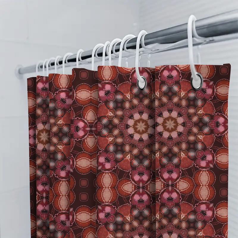 Modernes Badezimmerdekor stilvoller Rot-Blauer Geometrischer Duschvorhang Mit Weißen Akzenten Perfekt Für Die Schaffung Eines Luxuriösen Spa-Erlebnisses