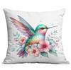 New Vintage Gold-plated Flower Hummingbird Print Pillowcase Home Sofa Cushion Pillowcase
