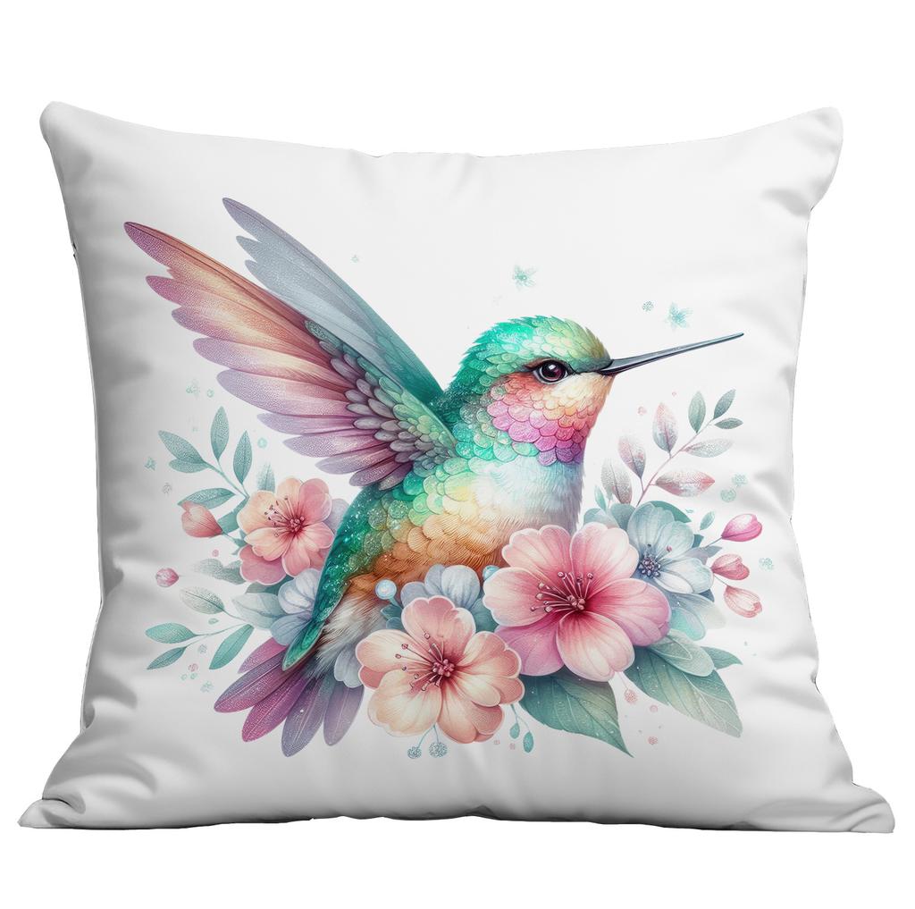 New Vintage Gold-plated Flower Hummingbird Print Pillowcase Home Sofa Cushion Pillowcase