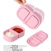 Premium Silicone Reusable Snack Containers,Double Compartment Snackle Box,Leakproof Sauce and Salad Box, for,Picnics,Office