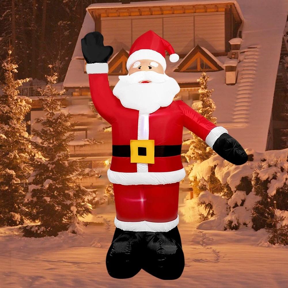 8 FT Christmas Inflatable Santa Claus Yard Decoration Lighted Blow Up Christmas Garden Lawn Decor Supplies