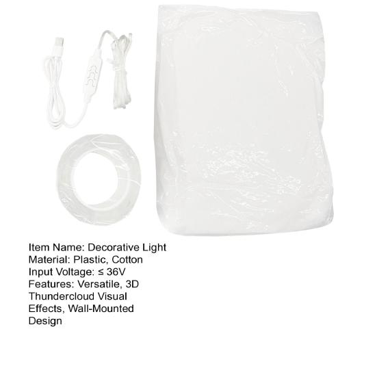 Müzik Senkronizasyonlu LED USB Güçlü 3 Boyutlu Şimşek Bulutu Dekor Renk Değiştiren Yatak Odası Aydınlatması ile Kendin Yap Bulut Işığı Kiti