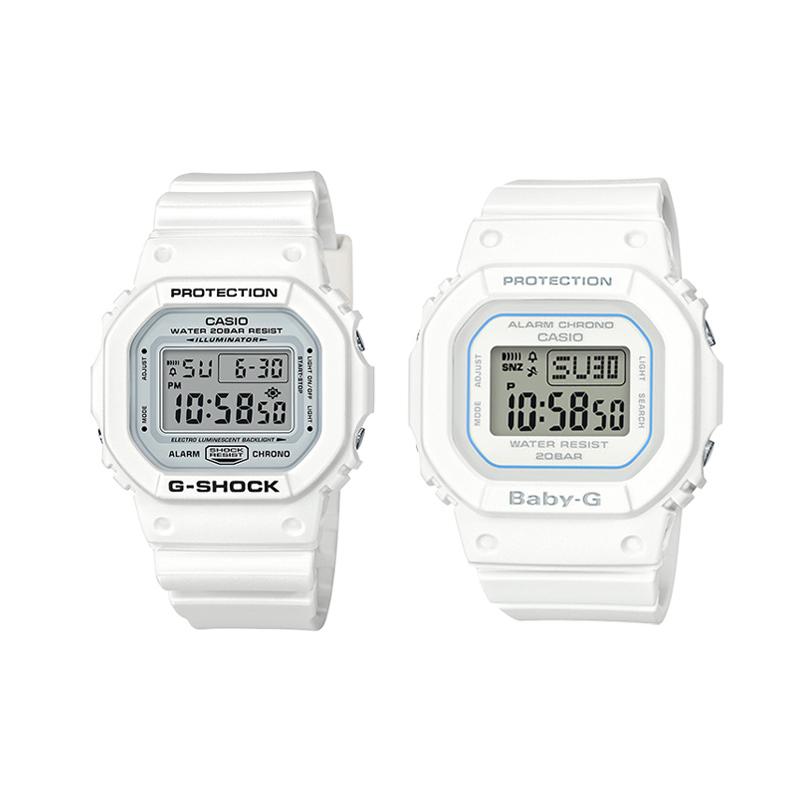 

Casio watch series-DWBGD series, fashionable, retro and cool, waterproof, quartz movement, resin strap, Japanese and Korean DW-5600MW-7&BGD-560-7D белый