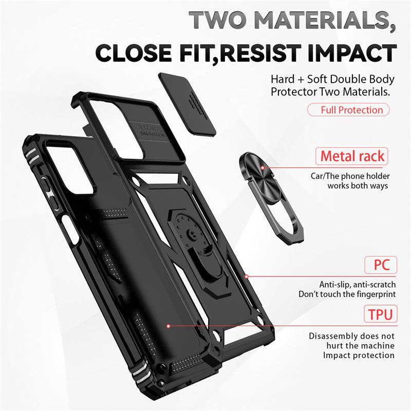 Pouzdro pro Motorola Moto G Power 5G 2023 Armor Slide s ochranným krytem pro fotoaparát pro Motorola G Power 5G 2023 s kroužkem a zadním krytem