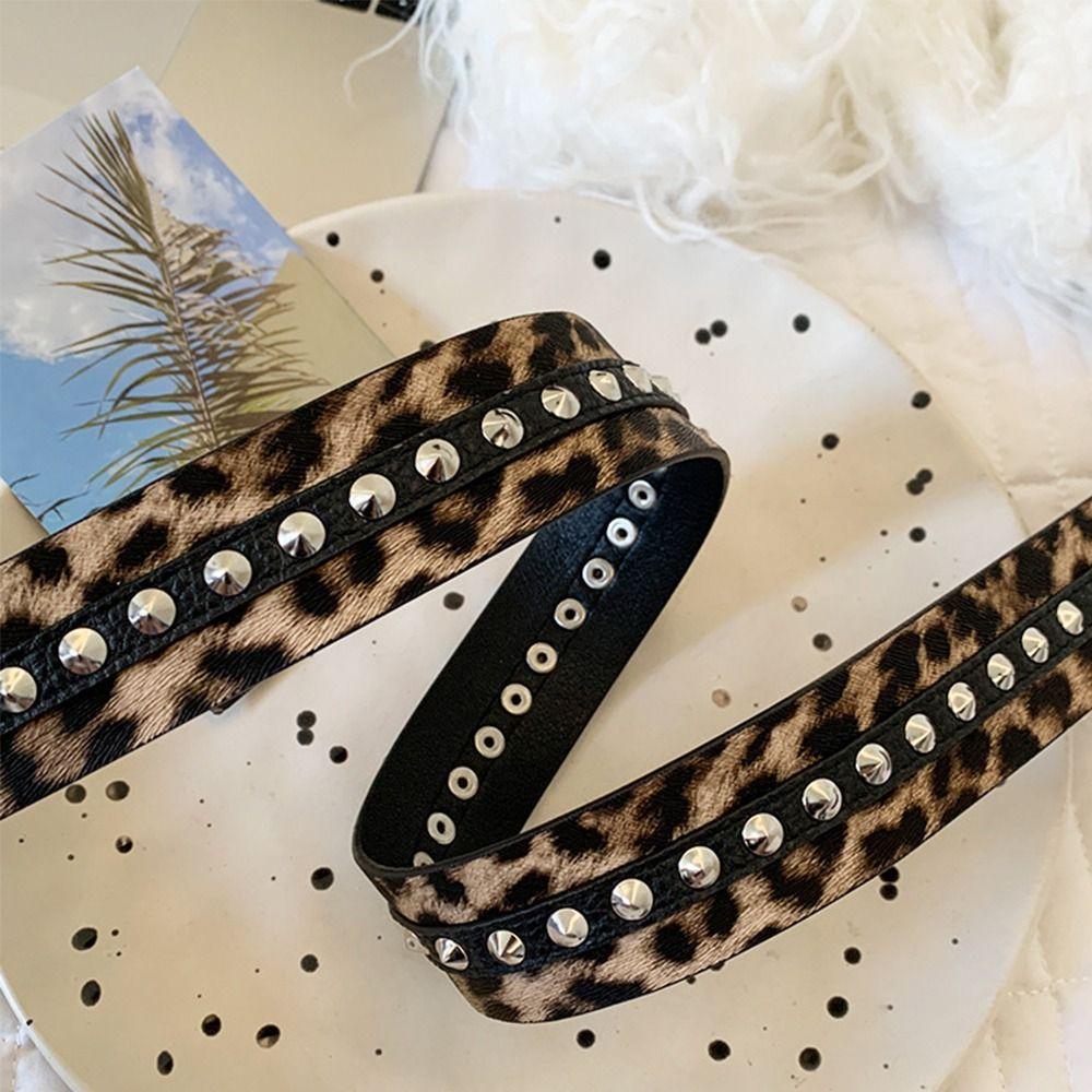 PU Leather Waist Strap Leopard Print Waist Belts Casual Waistband  Women