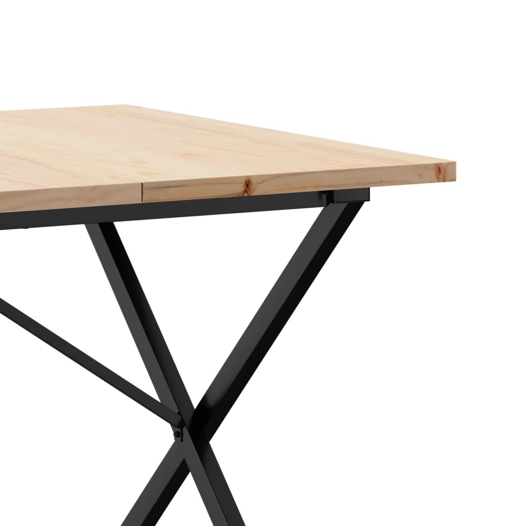 Dining Table X Frame 180x90x75.5 cm Solid Pine Wood & Steel