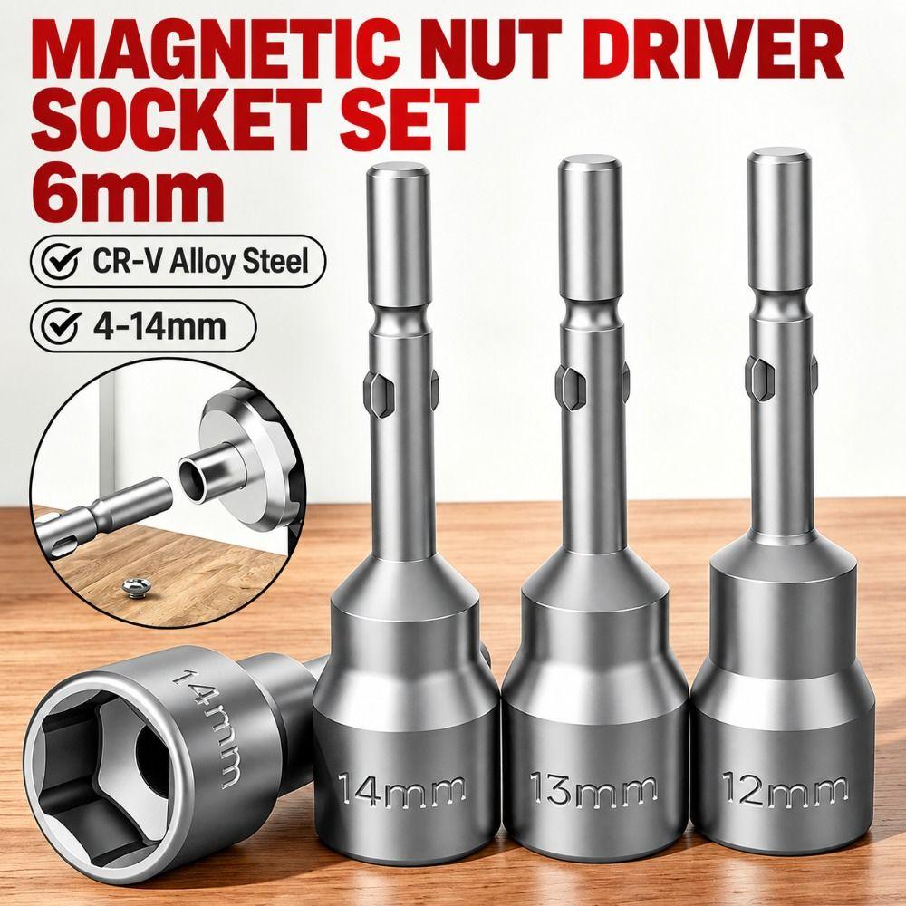 3pcs 6mm Hex Socket Driver Bits Non-Magnetic Hand Drill Socket Bits Hand Drill Use