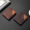 Men’s PU Leather Zip Around 3 Folding Wallet RFID Card Holder ID Window Coin Pocket Short Compact Wallet Cash Purse