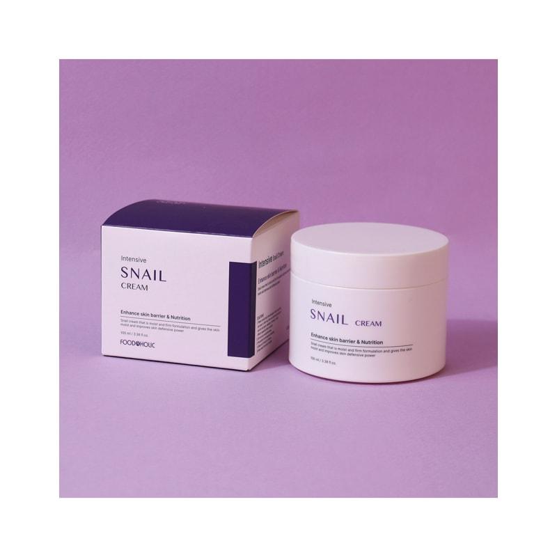 (2ea) Foodaholic Crème Intensive à la Bave d'Escargot 100ml/Crème Hydratante Renforcement de la Barrière Amélioration des Rides Haute Hydratation