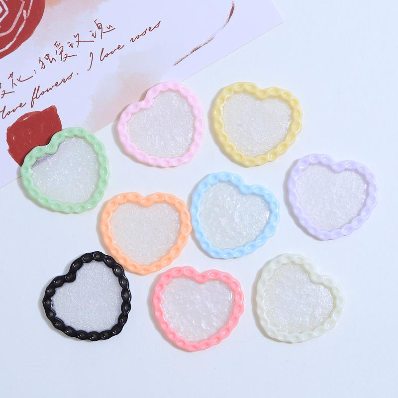 Love Heart Glitter Plate Handmade DIY Resin Accessories for Phone Cases, Hair Clips, and Jewelry