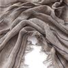 Men Striped Cotton Linen Scarf Crinkled Fringe Lightweight Soft Shawl Wrap For Autumn Winter Daily Outfit