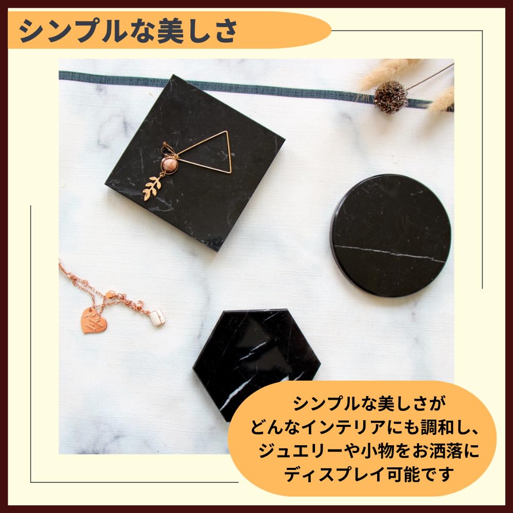 Ideamall Marble Plate, Coaster, Tray, Multifunctional, Stylish, 10cm (White, Circle)