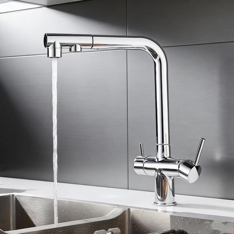 

TLXT 3-in-1 Hot & Cold Pull-Out Purified Water Sink Faucet