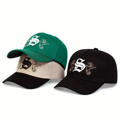 Unisex Buchstaben S Stickerei Hut Verstellbare Hip-Hop Baseballkappe Frühling Herbst Outdoor Reise für Frauen Männer Hüte UV-Schutzkappen