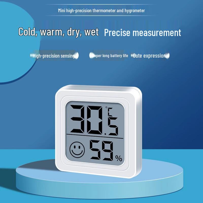

High-Precision Mini Indoor Thermometer Hygrometer: Wall-Mounted for Baby Room, Measures Dry and Wet Temperatures Accurately белый