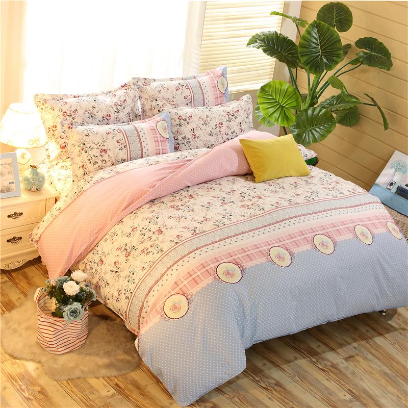 Duvet Cover Set Bed Decoration Bedclothes Beautiful Flowers Pattern Bedding Set 3/4pcs