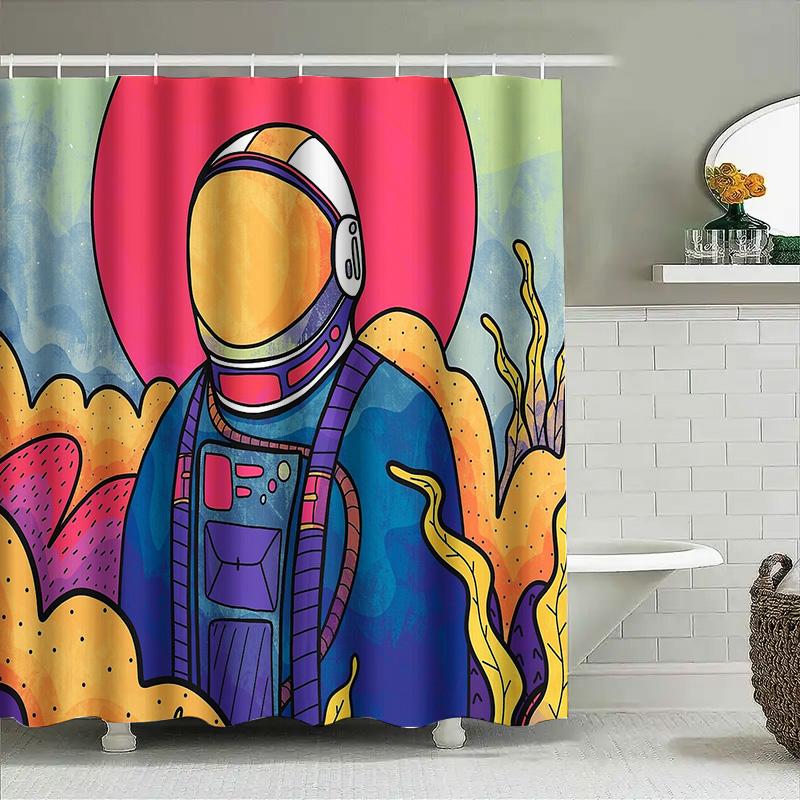 Unique Space Galaxy Shower Curtain Set Starry Sky Nebula Pattern Bathroom Decor Modern Home Textile Artistic Wall Hanging