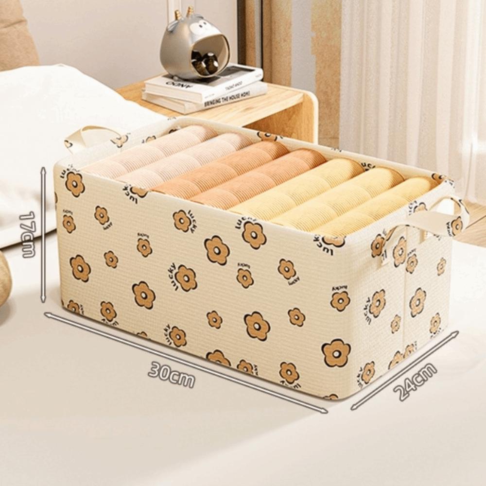 Cesta de Armazenamento de Tecido Espesso com Estrutura de Aço Organizador de Guarda-Roupa Caixa de Armazenamento de Roupas Suéter