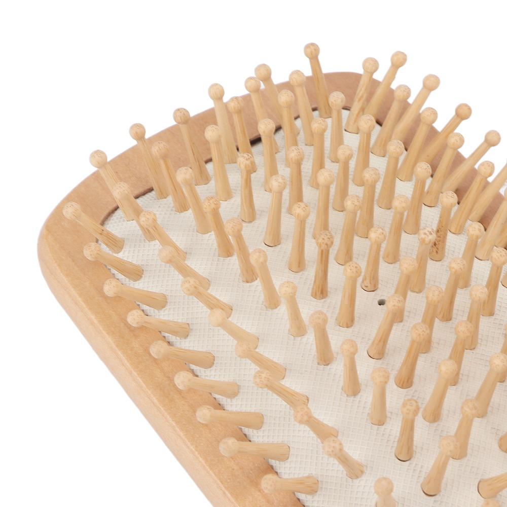 Bamboo Bristles Detangling Paddle Brush Ergonomic Handle Scalp Massage Brush Blow Drying