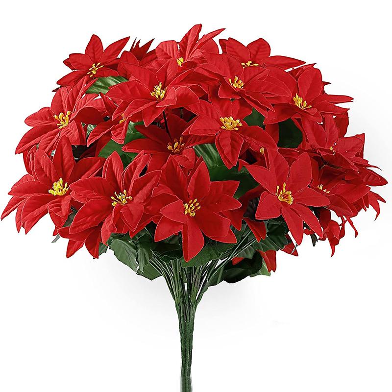 Christmas Decoration Artificial Flowers Bouquet for Home Party Decor Vase Fake Flower New Year 2026 Navidad Ornament Accessories