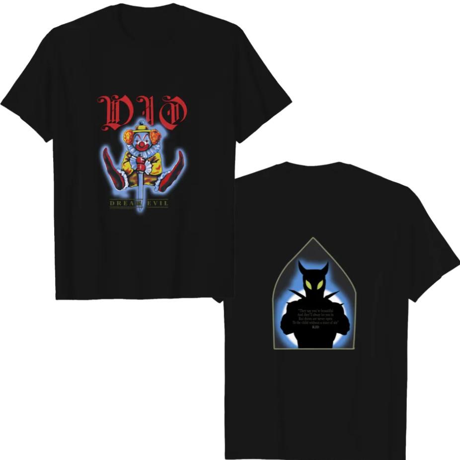 Vinatge 1987 Dio Dream Evil White T-Shirt Heavyweight T-shi T-Shirshirt XXXXL