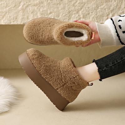 Fashion Women's Thick Snow Boots Winter New Round Head Suede Sleeve Thickened Warm Anti-slip Wear-resistant Short Boots