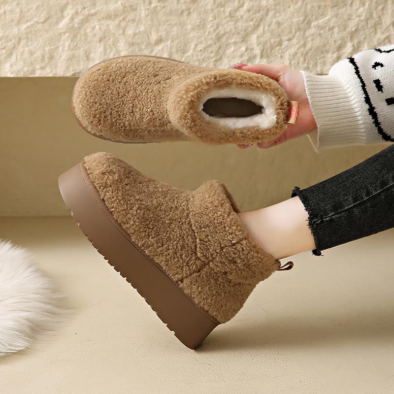 Fashion Women's Thick Snow Boots Winter New Round Head Suede Sleeve Thickened Warm Anti-slip Wear-resistant Short Boots