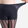 Plus Size Vertical Stripe Jacquard Tights  Sexy See-Through Sheer Stockings  Tummy Control Waistband Gusset Crotch Pantyhose 4Xl