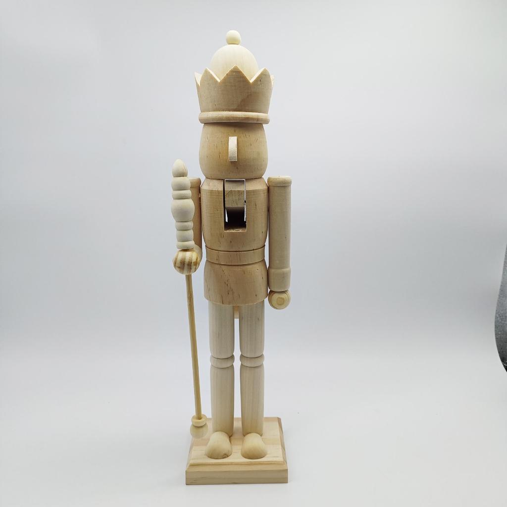 38cm DIY Walnut Cracker King Soldier Ornament - Creative Gift Item