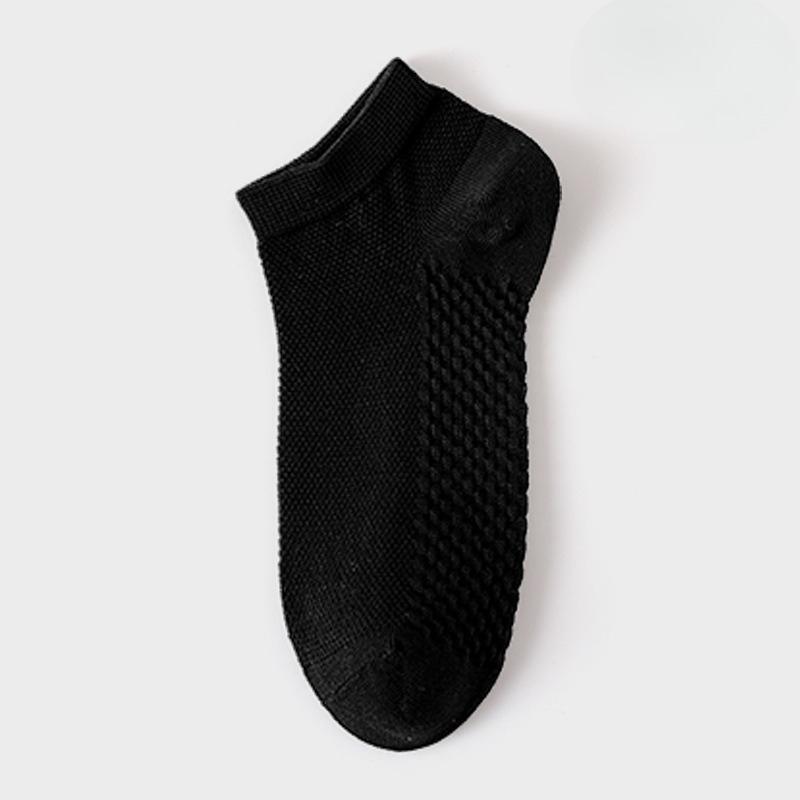 

Men s Summer Thin Boneless Sweat Absorption Anti Pilling Massage Bottom Breathable Mesh Socks 1 pair чёрный