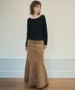 Aueonoseuteljia Eyelet Suede Mermaid Long Skirt_Taupe Beige(Oc25-Sk02)