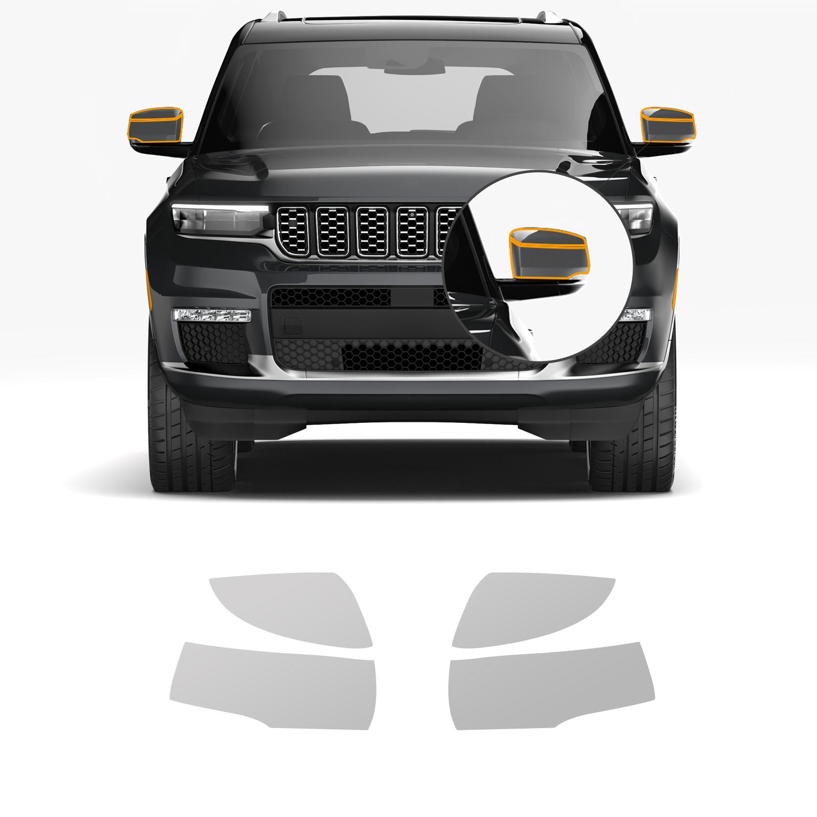 

для Jeep Grand Cherokee Extended Edition 2024 2025 Фільм на фари, дзеркала заднього виду, стійки B C Димовий Прозорий Захист від подряпин with tools
