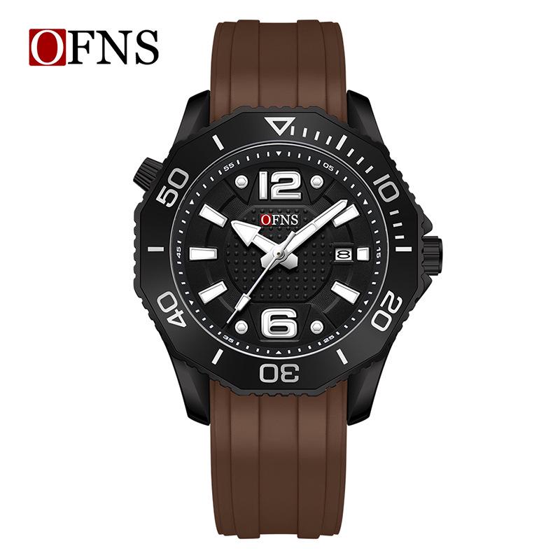Oufanni Men's Rotating Bezel Quartz Watch - Waterproof, Douyin Style, High-Value with Single Calendar