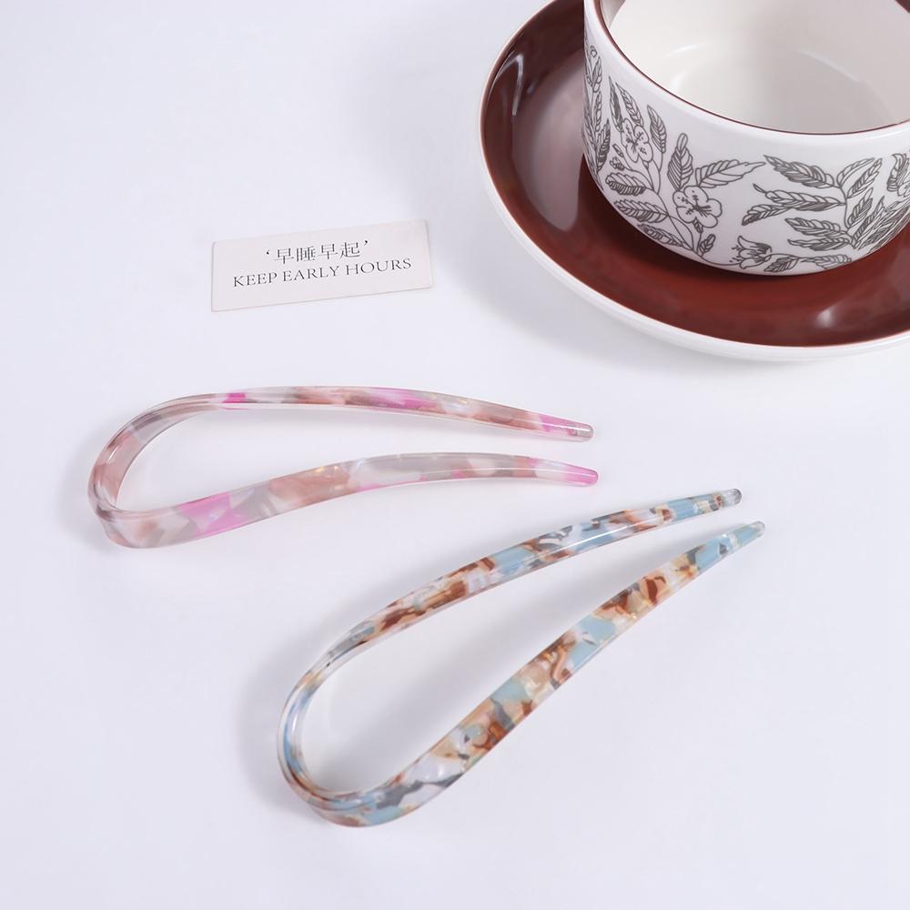 Geometrische Acetat Haarnadel Kopfschmuck Chinesischer Stil Haargabel Kreativer U-förmiger Haarstab Damen