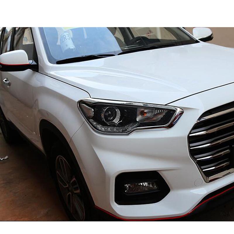 ABS Car Headlight Cover Trim Decoration For Hyundai IX35 2018     Trim Strips Eyebrow Exterior Accessories 2PCs