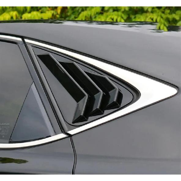 For Lexus NX 2015- Car Rear Louver Window Side Shutter Cover Trim Sticker Vent Scoop ABS Carbon Fiber Style Gloss Black Auto