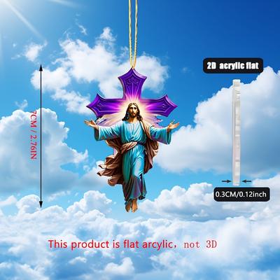 2D flache Acryl-Jesus-Dekoration, Innen- und Außendekoration - Keine Batterie/Strom erforderlich, Kostenlose Tagesdekoration, Geschäftsdekoration, Langlebig Outd