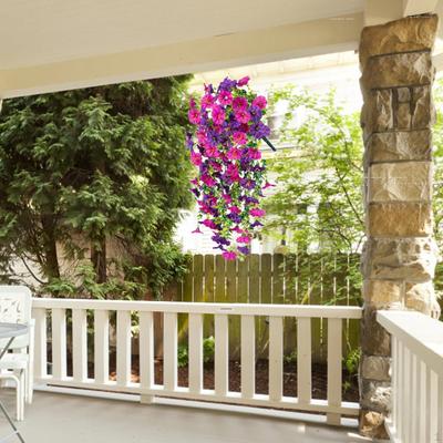 Ghirlanda Decorativa di Fiori Pendenti Artificiali Piante da Parete Finte per Esterno 76cm