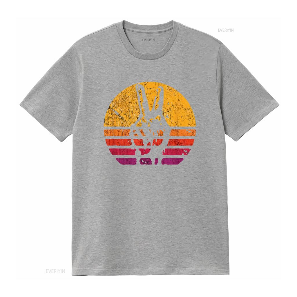 Womens Retro Peace T Shirt Love 60 S 70 Hippie Inspired Vintage Washed Breathable Top For Everyday Wear Stretched Slightly